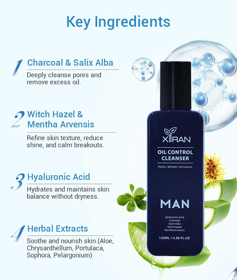 private label men oil control cleanser